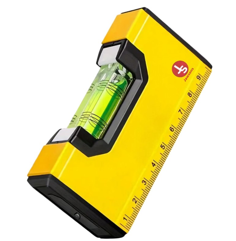 Mini Level Yellow – Compact 150mm Torpedo Spirit Level, 3 Bubble Vials (45°/90°/360°) | Shockproof Aluminum Ends, Hang Hole | UAE Carpenter Pocket Alignment Essential 